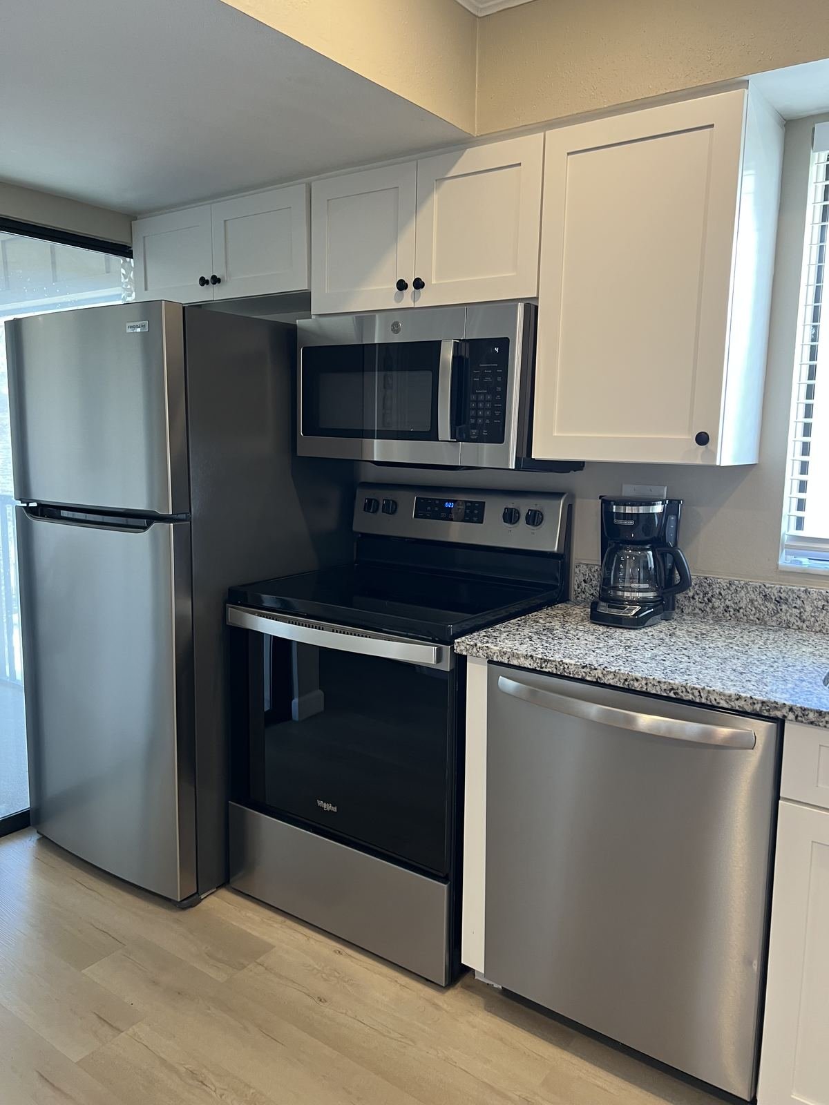 Kitchen with stainless steel appliances